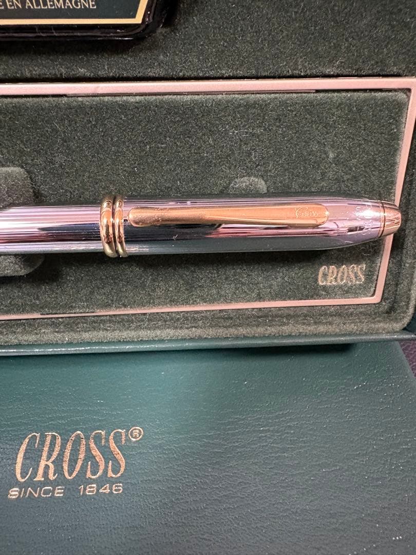 Cross Townsend Pen Ink Set Old Logo Gold Nib Fountain Pen with Ink Bottle and Box — Japan Import
