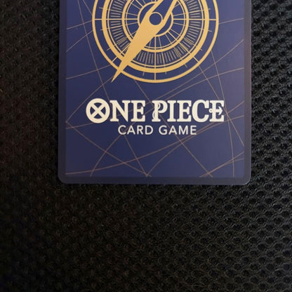 One Piece Monkey D. Luffy SEC Parallel OP05-119 trading card with sleeve and hard case