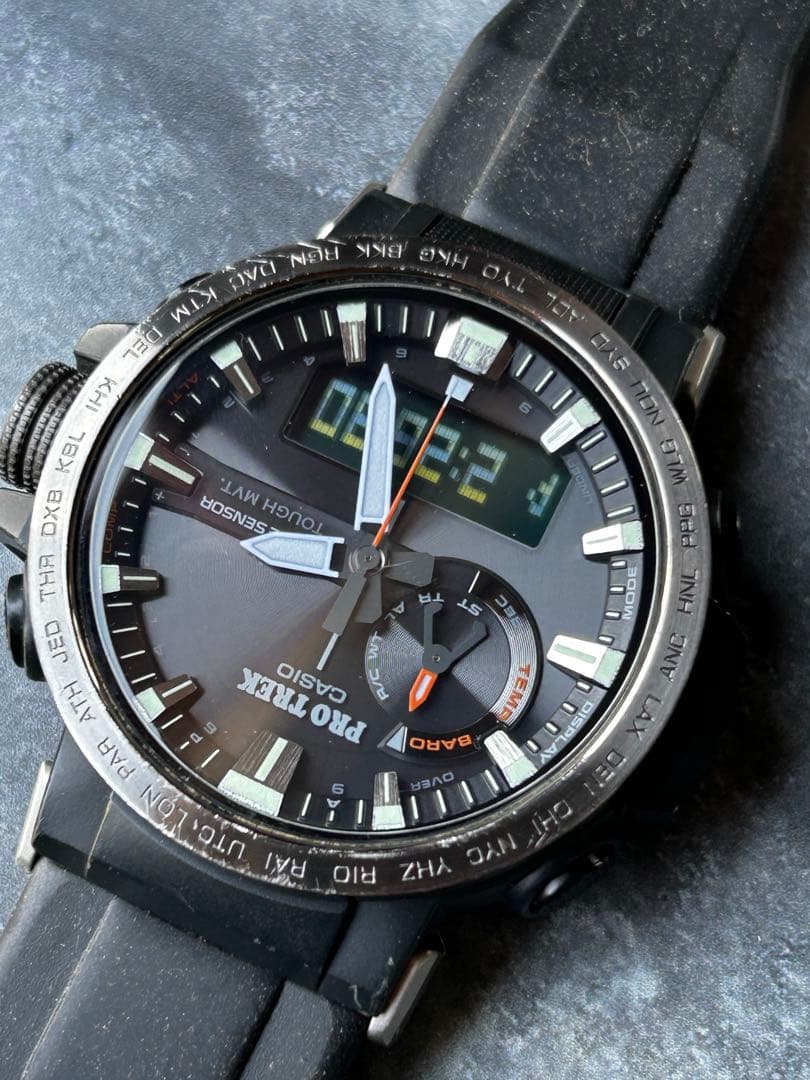 Casio Pro Trek PRW-60Y-1AJF Watch with Analog Digital Display and Triple Sensor — Japan Import