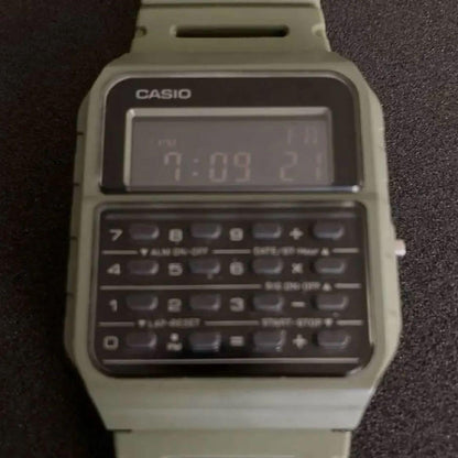 Casio Data Bank 8-Digit Calculator with Stopwatch in Khaki Japan Import