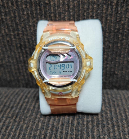 Casio Baby-G Digital Watch BGA-169A Clear Pink with World Time and Alarm — Japan Import