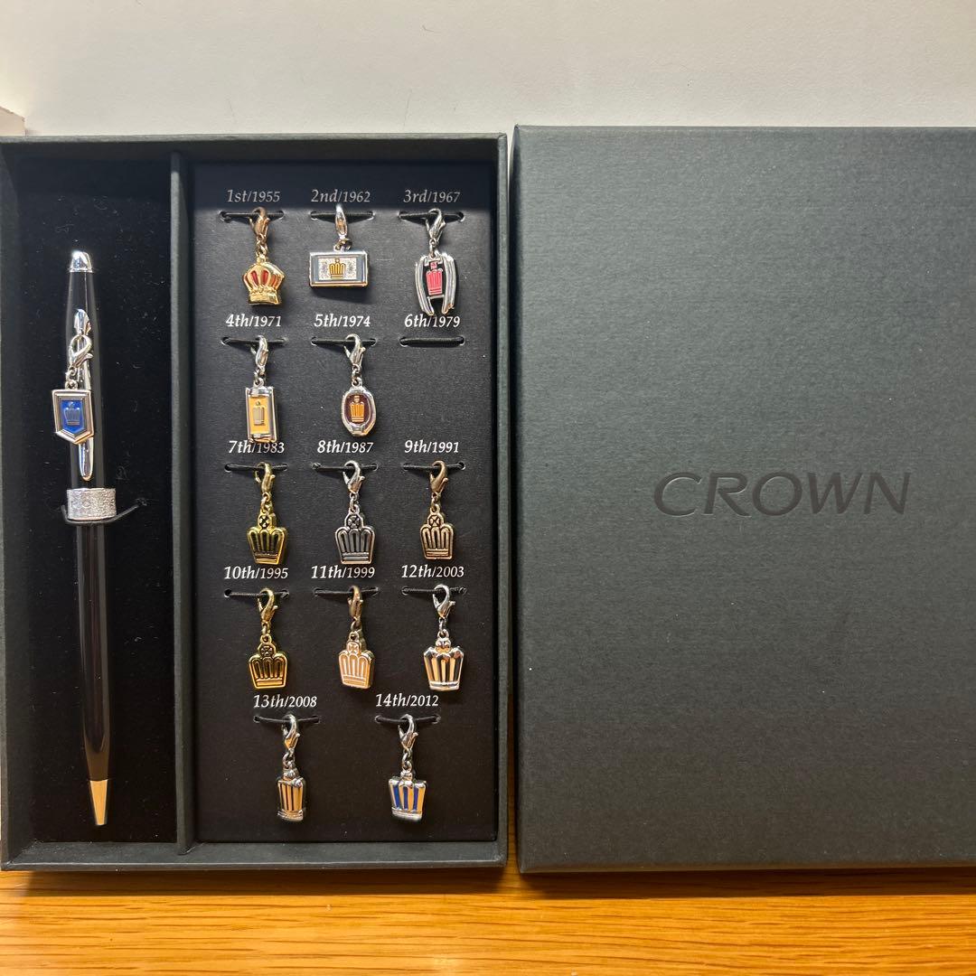 Crown Cross 14th Anniversary Commemorative Ballpoint Pen with Symbol Ornament — Japan Import
