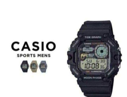 Casio W-1700 Digital Watch with Hard Case Black Region Limited Model Japan Import