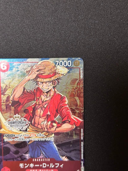 One Piece Monkey D. Luffy P-001 Championship Set Promo Card from Japan, stored protected in sleeves
