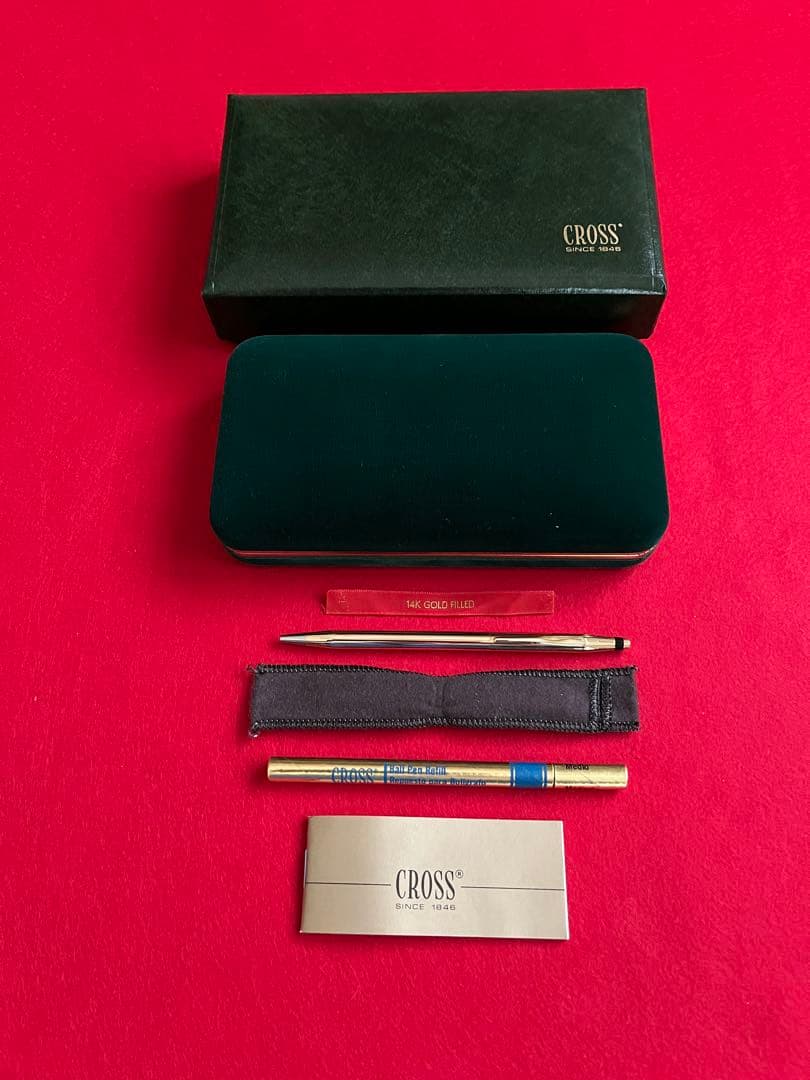 Cross Century Classic 14K Solid Gold Ballpoint Pen Made in USA Includes Case, Box, Pouch & Refill