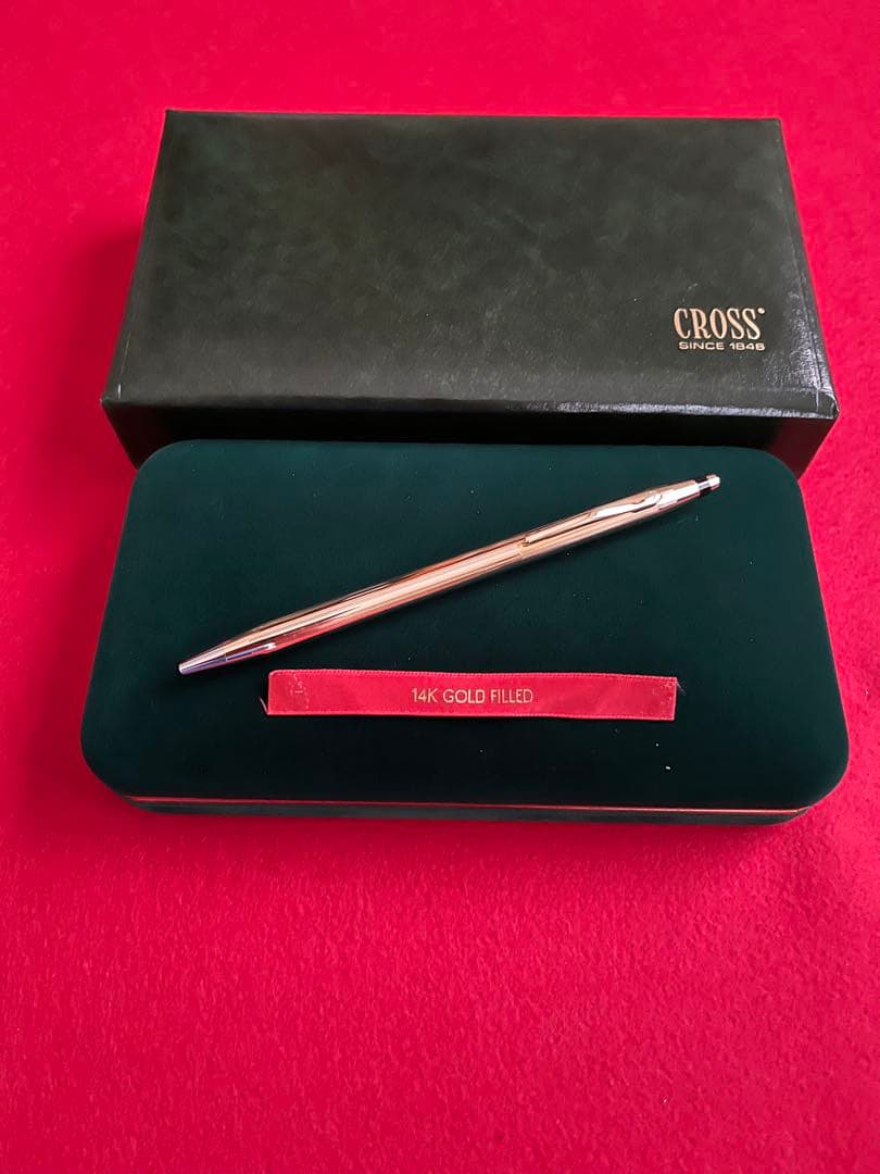 Cross Century Classic 14K Solid Gold Ballpoint Pen Made in USA Includes Case, Box, Pouch & Refill