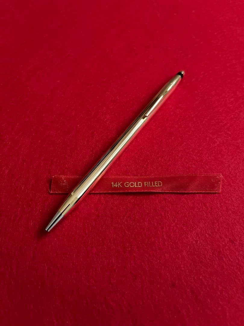 Cross Century Classic 14K Solid Gold Ballpoint Pen Made in USA Includes Case, Box, Pouch & Refill