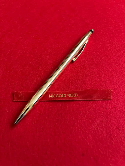 Cross Century Classic 14K Solid Gold Ballpoint Pen Made in USA Includes Case, Box, Pouch & Refill