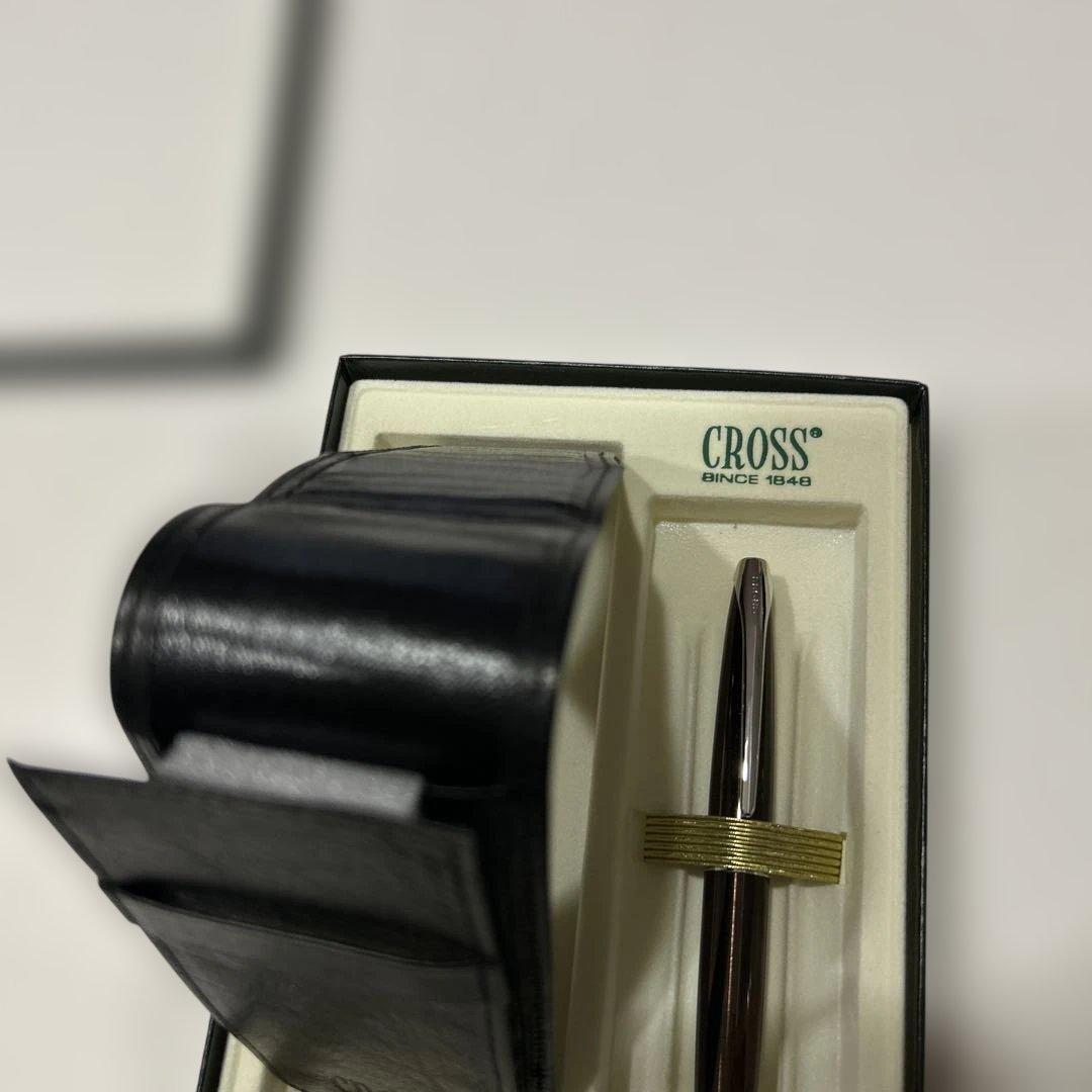 Cross Brand Ballpoint Pen With Genuine Leather Case