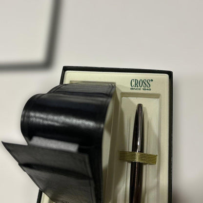 Cross Brand Ballpoint Pen With Genuine Leather Case