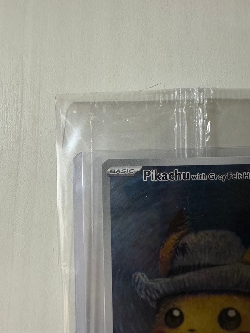 Unopened Gogh Pikachu Pokemon promotional card issued in Amsterdam stored safely in rigid case