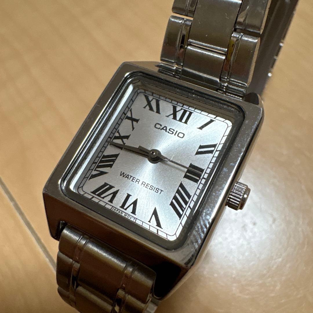 Casio Roman Dial Quartz Watch with Stainless Steel Band — Japan Import