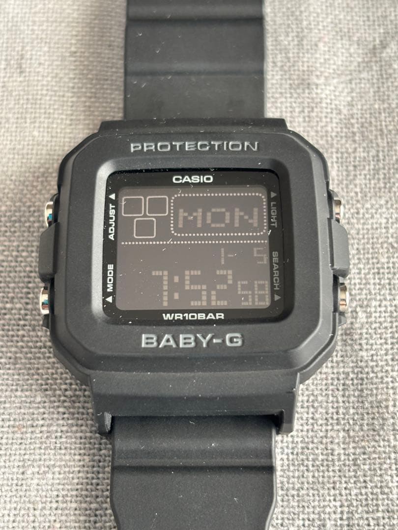 Casio Baby-G Digital Watch Black with Free Cheap Casio Analog Watch — Japan Import