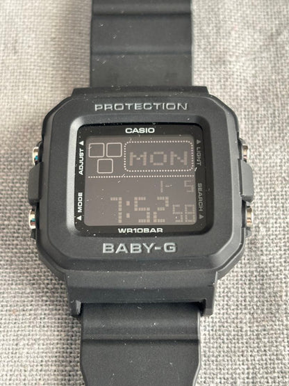 Casio Baby-G Digital Watch Black with Free Cheap Casio Analog Watch — Japan Import