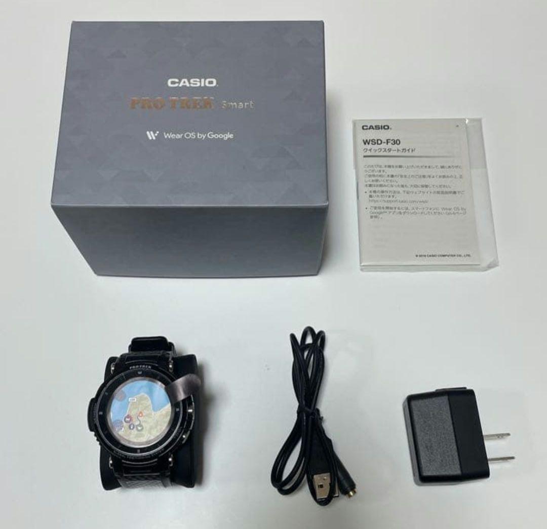 Casio PRO TREK Smart WSD-F30-BK Smartwatch Wear OS Black Resin/Silicone Band — Japan Import