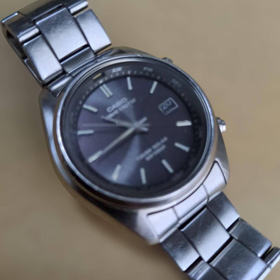 Casio Tough Solar Radio Wave Watch with Stainless Steel Band and Date Function — Japan Import