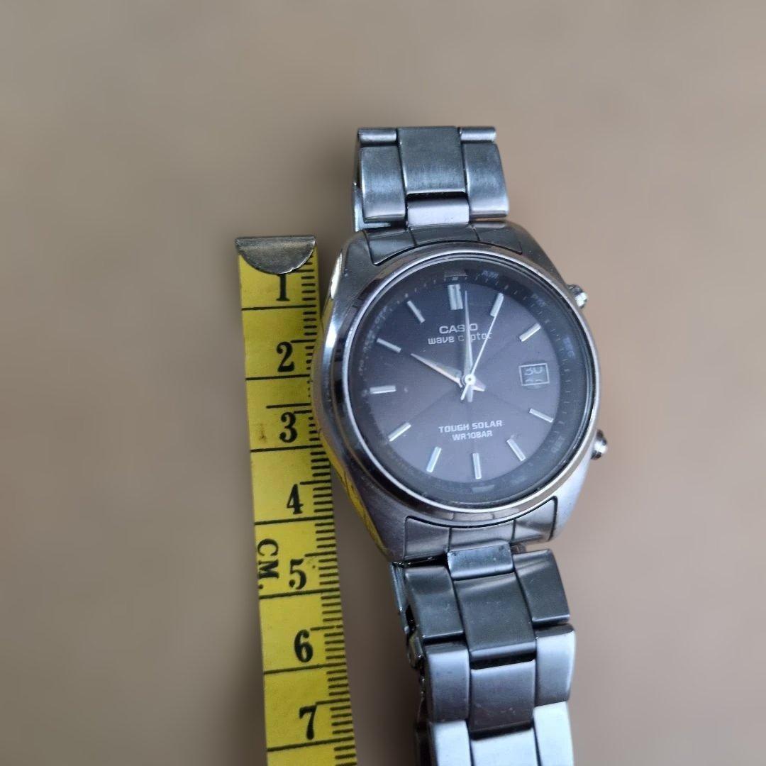 Casio Tough Solar Radio Wave Watch with Stainless Steel Band and Date Function — Japan Import