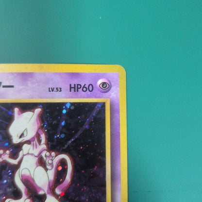 Pokemon Mewtwo First Edition old trading card in used condition from Japanese set