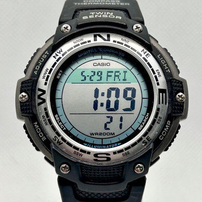 Casio Twin Sensor SGW-100 Digital Quartz Watch with Bicolor LCD — Japan Import