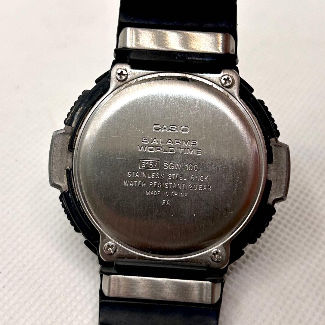 Casio Twin Sensor SGW-100 Digital Quartz Watch with Bicolor LCD — Japan Import