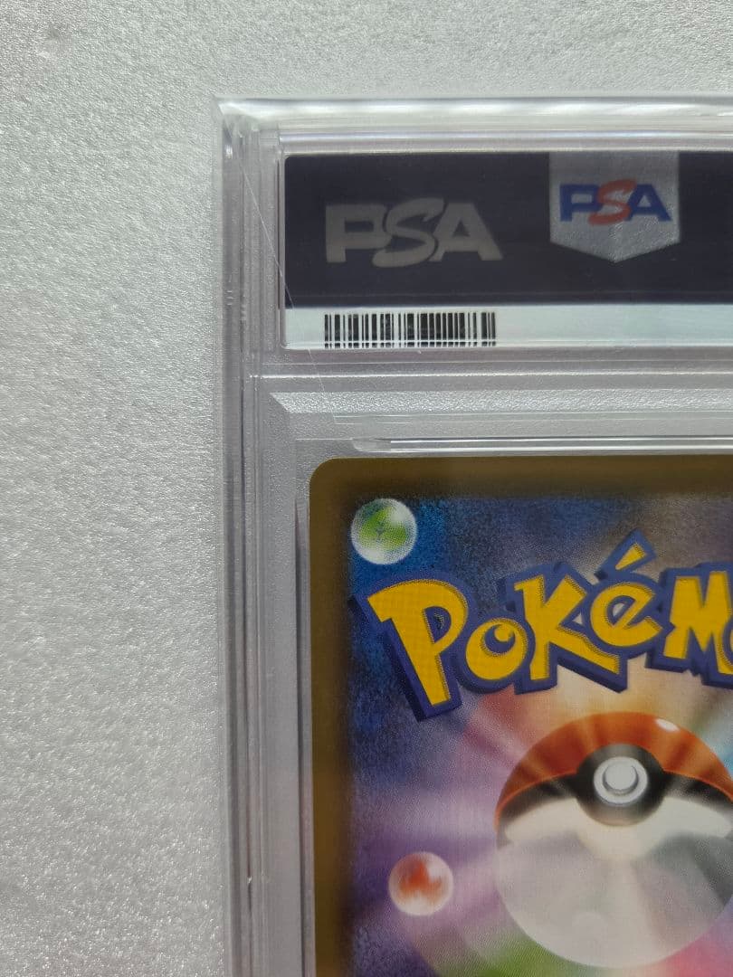 PSA 10 Rayquaza V Pokemon Get Challenge S-P Promo card in protective case with minor imperfections