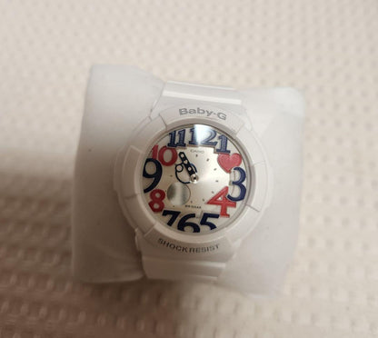 Casio Baby-G White Watch with Colorful Numbers and Hearts — Japan Import