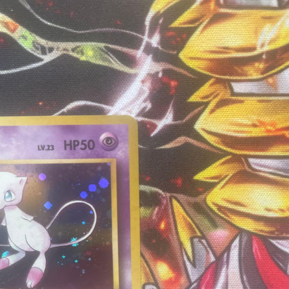 Mew Pokemon card from Series 3 Fossil's Secret expansion pack featuring full holo, cross holo, and large dot star shape