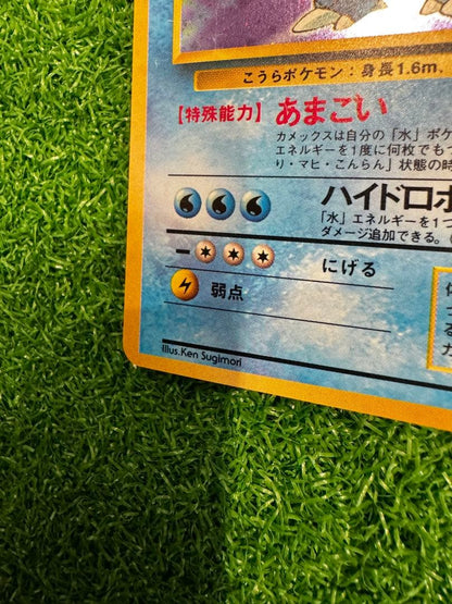 Bandai Pokemon Card Capsule Meganium Old Rare card in protective sleeve with clear visible details