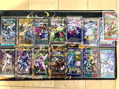 Unopened Pokemon card packs set of 27 types with hard plastic loader from discontinued Japan import
