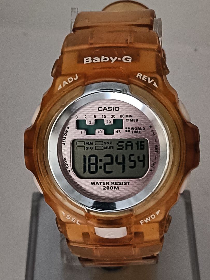 Casio Baby-G BG-1001 Digital Watch Skeleton Orange 20 ATM Water Resistant Includes Manual — Japan Import