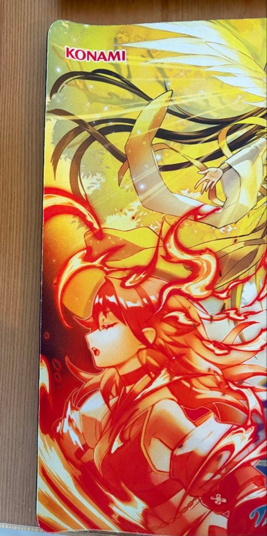 Used Yugioh Ob巫神楽 Asia Limited opened playmat with minor stains on back and clean front