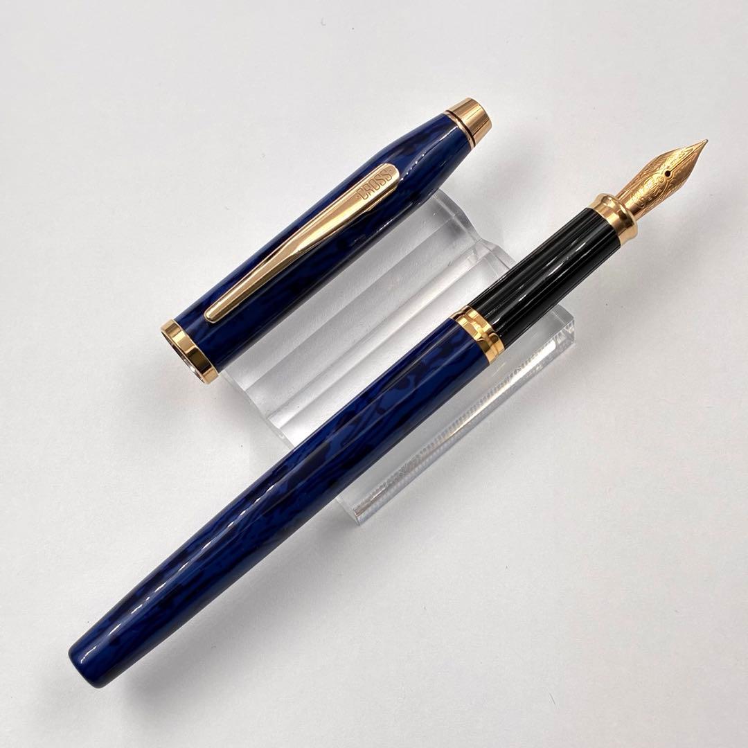 Cross Century Fountain Pen Blue Lacquer 18K F Nib — Japan Import