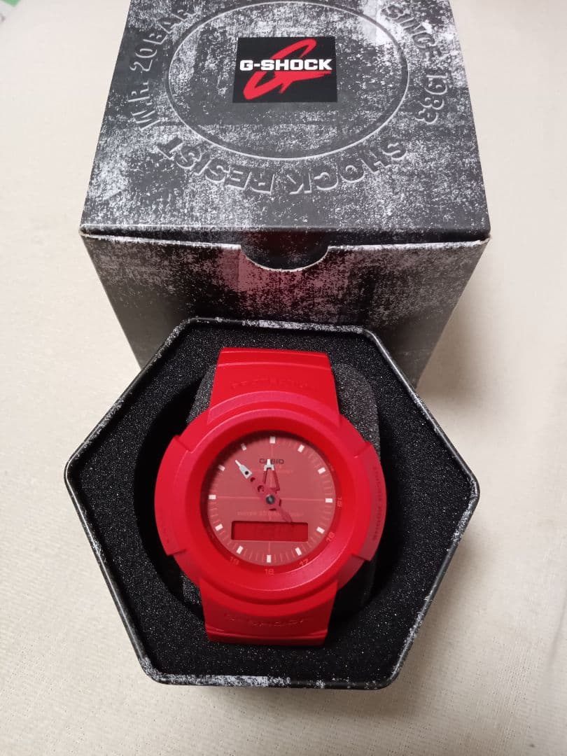 Casio G-Shock AW-500BB-4EDR Red Retro Model Analog-Digital Combination Watch