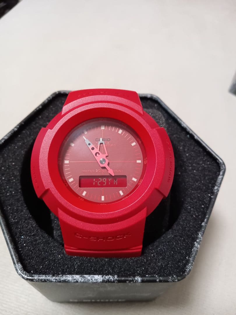 Casio G-Shock AW-500BB-4EDR Red Retro Model Analog-Digital Combination Watch