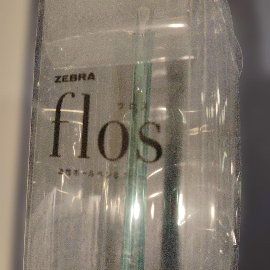 Zebra Flos oil-based ballpoint pen 0.7mm with glass blue transparent barrel and white cross type refill