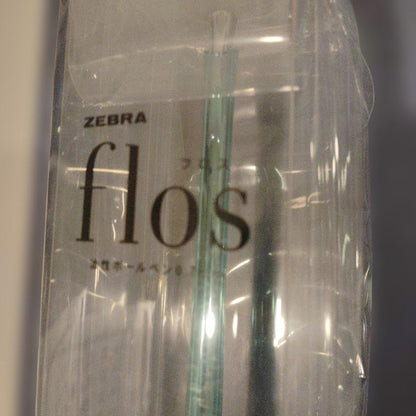 Zebra Flos oil-based ballpoint pen 0.7mm with glass blue transparent barrel and white cross type refill
