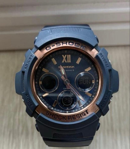 Casio G-Shock AWG-M100SNR-2AJF Radio Solar Watch Royal Blue Rose Gold Color