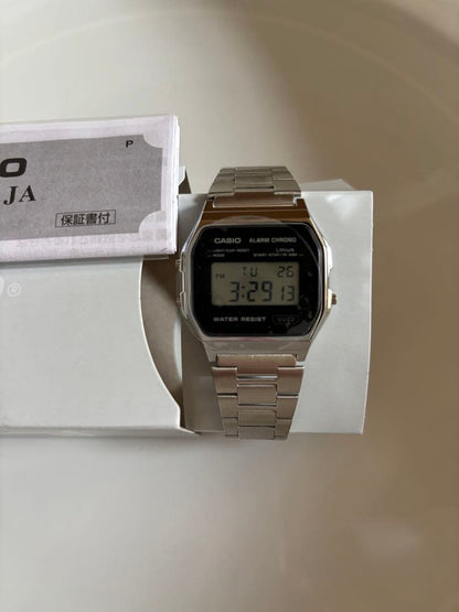 Casio Classic Digital Watch Model A158WEA-1JF with Stainless Steel Band — Japan Import