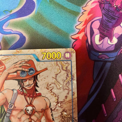 One Piece Portgas D. Ace OP13-119 SEC Parallel trading card from Japanese OP13 series
