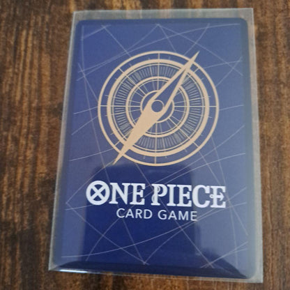 One Piece Marshall D. Teach OP16-119 Secret Card in protective sleeve and magnetic loader