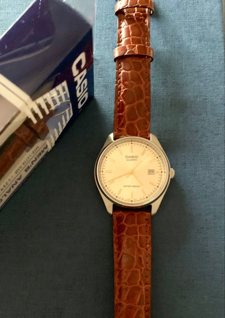 Casio Analog Watch Leather Band 18mm Champagne Gold — Japan Import