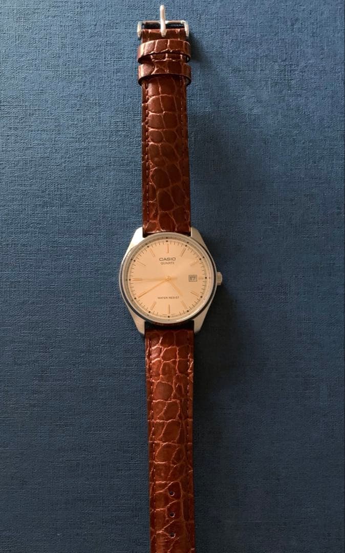 Casio Analog Watch Leather Band 18mm Champagne Gold — Japan Import