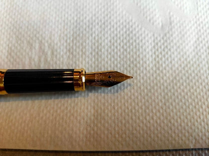 Cross Black and Gold Fountain Pen with 10 Years of Service Engraving — Japan Import