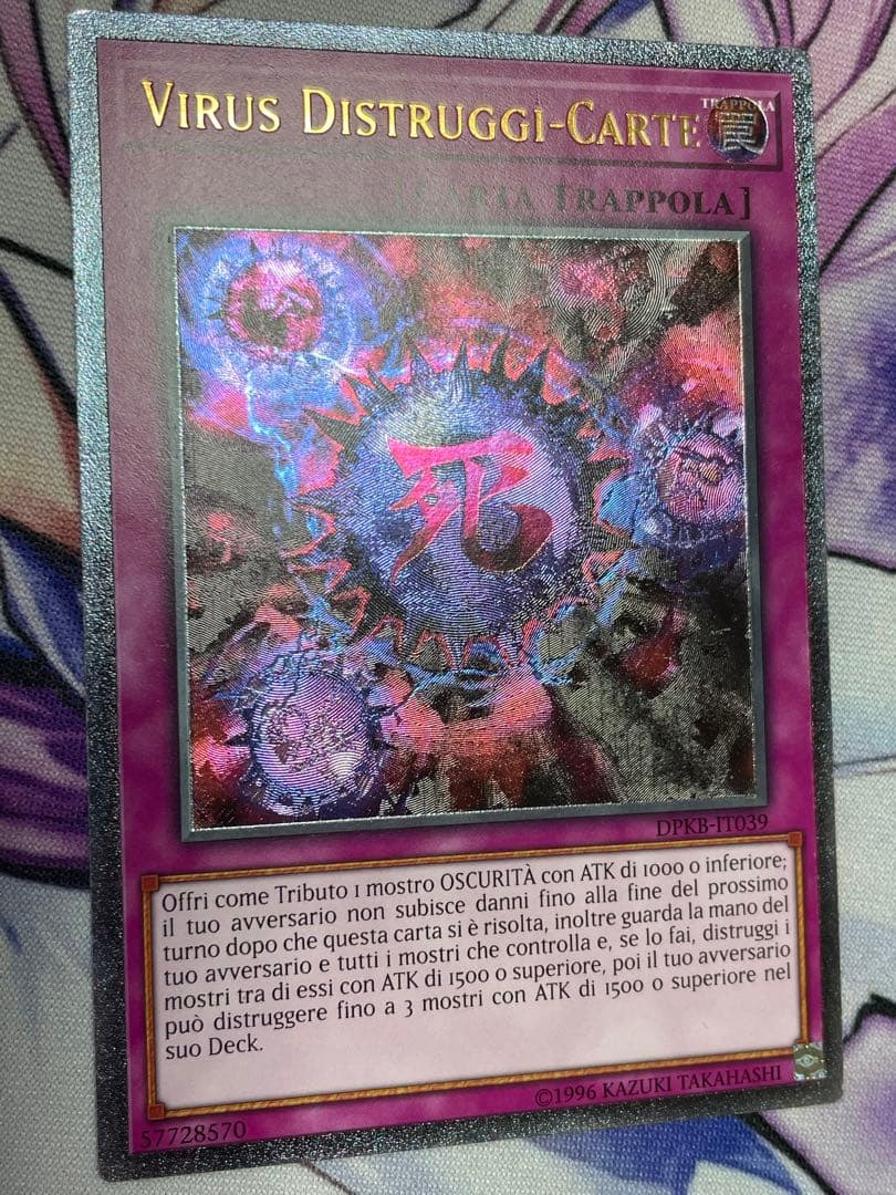 Yugioh Italian EU Edition Death Deck Destruction Virus Relief trading card with detailed artwork