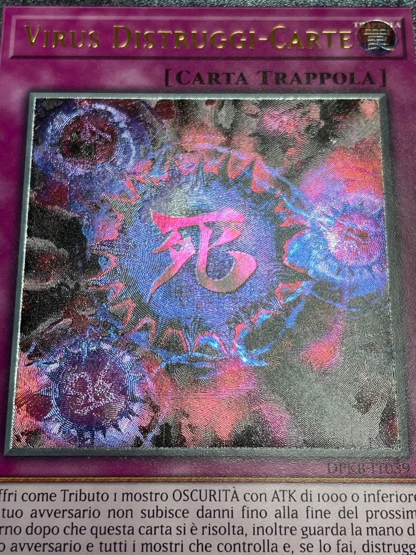 Yugioh Italian EU Edition Death Deck Destruction Virus Relief trading card with detailed artwork