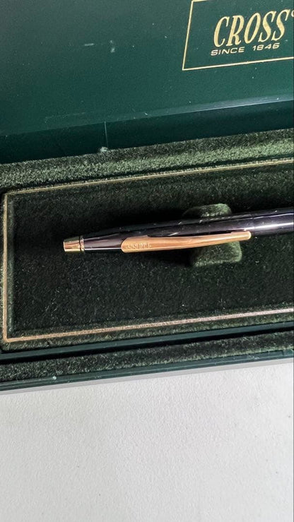 Cross Century twist ballpoint pen in matte black and gold with sleek design