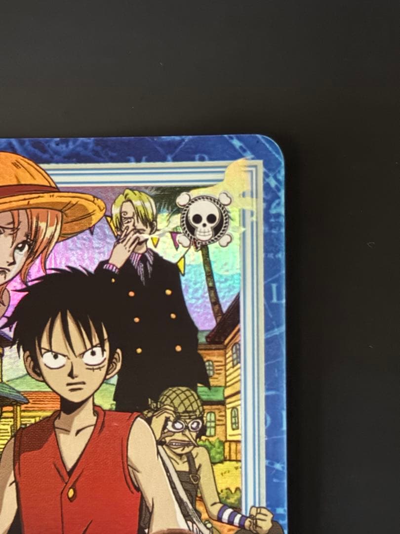 One Piece Hyper Battle Carddass Luffy Pirate Crew Gathering vintage card in protective loader