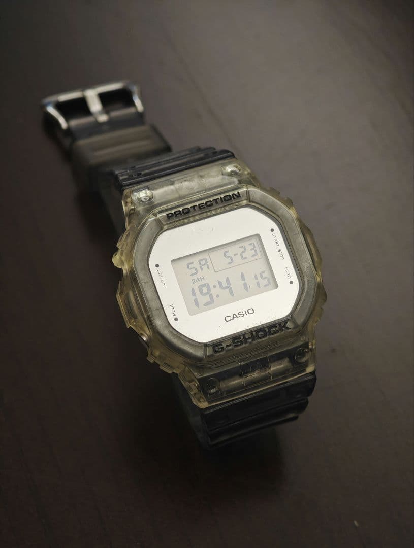Casio G-Shock Digital Watch DW-5600SK-1 Square with Clear Bezel and Black Band — Japan Import