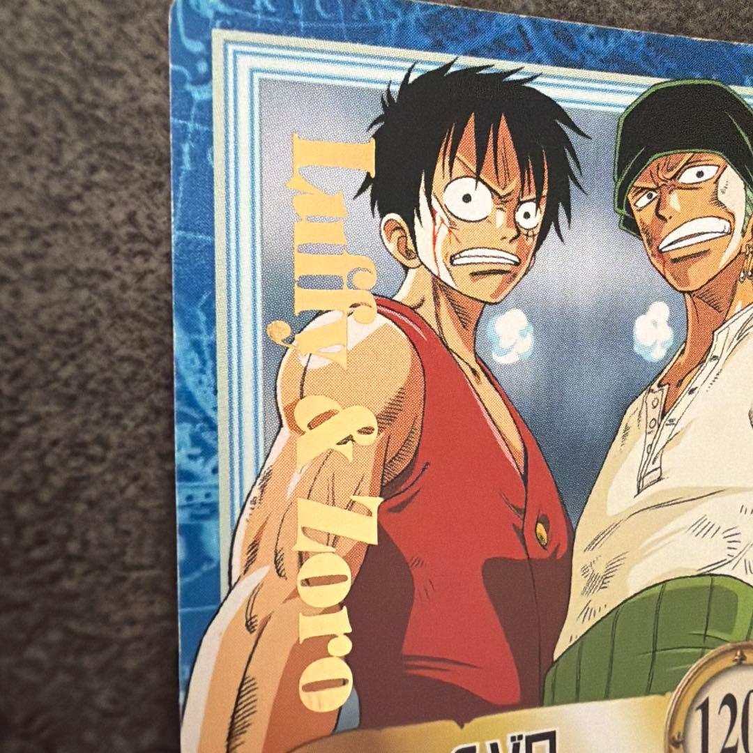 Bandai One Piece Card Game Luffy and Zoro 2001 rare special foil limited edition card in protective case