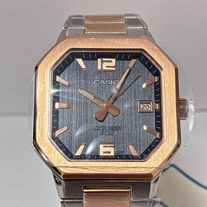 Casio MTP-B195RG Watch with Rose Gold and Navy Strap